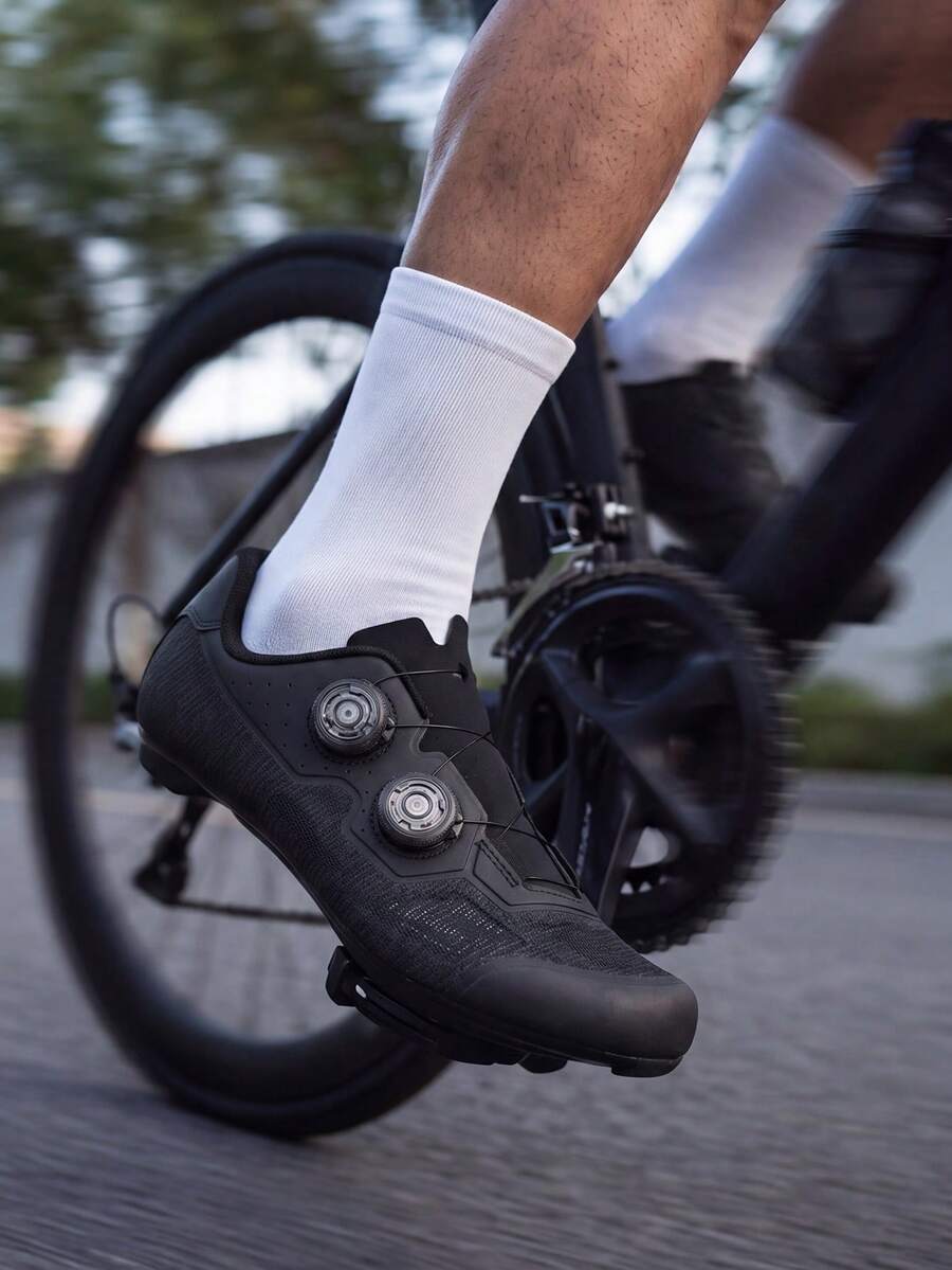 Unisex Dual-Purpose Cycling Shoes For Road & Mountain Bike, Breathable Mesh Hard Sole Bike Shoes With Rotary Buckle, SPD Cleat Compatible Anti-Slip Outdoor Riding Footwear For Men Women