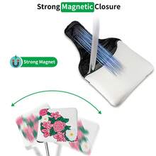 1pc Peony Flower Embroidered White Pu Golf Square Mallet Putter Headcover, Magnetic Closure Club Protector For Square‑Style Putters, Golf Accessories For Men Women - Multicolor - View 5