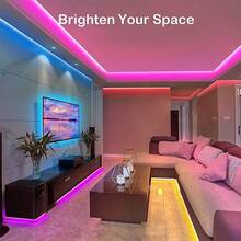 Acosh Neon Dây đèn LED RGB đổi màu USB 12LEDs/M 5V kèm điều khiển từ xa, phù hợp cho phòng ngủ, nhà bếp, tiệc tùng, trang trí nhà cửa - Dây đèn LED RGB+Điều khiển từ xa 44 phím - Xem 10