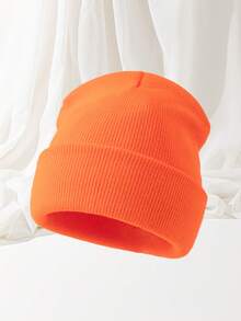 1pc Unisex Outdoor Sports Autumn/Winter Warm Thin Knit Beanie Hat, Solid Color Black/Red, Suitable For Skiing, Travel And Daily Wear - 1PCS - View 21