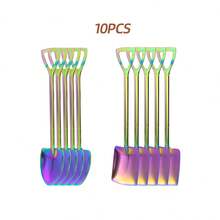 10/20pcs Rainbow Stainless Steel Scoop Dessert Spoon Set, Fun Stainless Steel Dessert Spoon, Perfect For Watermelon, Ice Cream, Party And Home Use, Easy To Clean - Creative Scoop Spoon, Cute Mini Design, Creative Kitchen Gadget - View 7