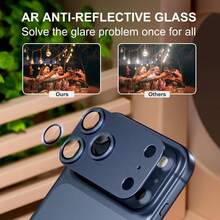 CASECOPS 1PC Camera Lens Screen Protector Compatible With Iphone 17 Pro Max/17 Pro, Blue Color, Not Fragile, Strong Adsorption, Suitable For Phone Cases, Metal Tempered Glass Rear Camera Screen Protector - Blue - View 5