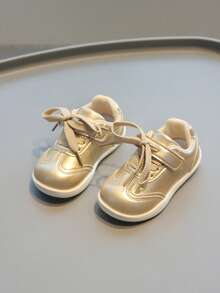 Baby Soft Sole Walking Shoes, Hook-And-Loop Toddler Sneakers For Spring And Autumn - Gold - View 1