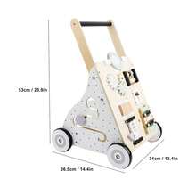 Multifunctional Wooden Baby Walker: Promotes Motor Skills And Fun Interaction - Khaki - View 2