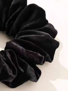 Flannel Large Size Scrunchie Suitable For Daily Use - Black - View 4