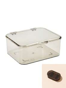 Large Capacity Flip Cover Medicine Box, Makeup Box Storage Acrylic Transparent Storage Box, Flip Top Desktop Cosmetics Dust-Proof Storage Box, Snack And Miscellaneous Sorting Box, Household Mini Medicine Box, Face Masks, Unique Gift For Thanksgiving And Christmas For Family, Mother, Female Friends Or Yourself - Multicolor - View 12
