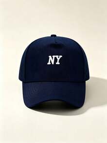1pc NY Letter Embroidered Baseball Cap Structured Hard Crown Adjustable Cotton Casual Sports Sun Hat For Men Women - Multicolor - View 9