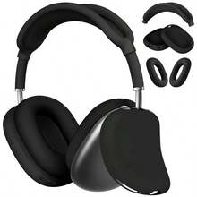5-Piece Set: Ultra-Thin Silicone Protective Cases For Max Headphones, Including Scratch-Resistant Ear Pad Covers/Earm Covers/Headband Covers For Max, And Soft Silicone Accessory Cases For Apple Max. - Black - View 1