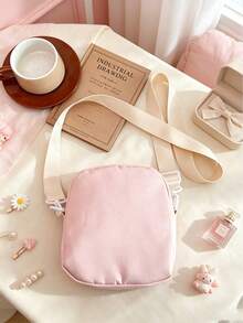 Sweet Girl Mini Crossbody Bag, Soft Color Nylon Mini Shoulder Bag With Star Pendant, Lightweight Multi-Pocket Phone Crossbody Bag, Suitable For Daily Outings, School And Shopping - Multicolor - View 7