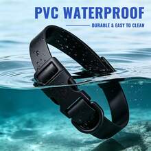 PVC防水狗項圈，適用小型、中型與大型犬，防逃脫寵物用品狗項圈 - 黑色 - 查看 3