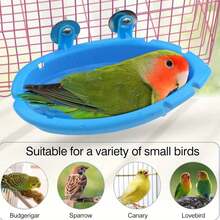1pc-Bird Bath Tub And Parrot Cage Suitable For Various Models, Hanging Bird Bath Tub, Parrot Bath Box, Bird Cage Accessories Bird Bath Supplies, Portable Bird Bath Feeder - Blue - View 2