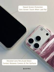 GIIPPA 1件粉紫漸層液態大理石流體圖案設計手機殼，適用於Phone 17 Pro Max，相容於Phone 16 Pro Max、15 Pro Max、14 Pro Max，韓系高端時尚趣味手機殼，適合11/12/13/14/15/16 Pro Max Plus，男女皆宜的優雅設計，聖誕節、情人節、復活節、婚禮季與生日送給女友的完美禮物！ - 淡紫色 - 查看 6