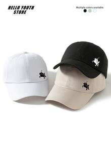 1pc/3pcs Women's Casual Rider Pattern Baseball Cap, Fashionable And Versatile, Adjustable Lightweight Comfortable With Sweatband, Multi-Functional Baseball Cap, Sun Protection And Shade Hat, Suitable For Outfits And Daily Life, Gift For Friends - Knight - View 9
