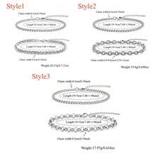 2Pcs/Set Simple Punk Silvery Stainless Steel Chain Bracelets For Men - Bracelet - View 6