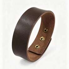 1pc Minimalist Black Bracelet, Vintage Copper Buckle Adjustable Bangle - Black - View 8