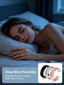 1pc Unisex Anti-Snoring Ring - Dual Magnetic Therapy Ring, Adjustable Finger Ring, Reusable, No Battery Required, Sleep Aid | Adjustable Ring | Magnetic Ring - Multicolor - View 3