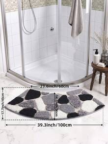 DAJIANG 1pc Gray Pebble Stone Embossed Bath Mat, Soft & Comfortable, Super Absorbent, Machine Washable, Suitable For Bathroom, Shower Room, Classroom, Spring Decor, Thick Plush Material, Suitable For Entryway, Bathroom, Kitchen And Other Spaces - Multicolor - View 17
