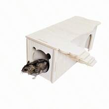 Wooden Hamster Habitat Hamster Hideout Castle Hamster Shelter Hamster Supplies With Multi-Functional Small Climbing Ladder - one-size - View 4