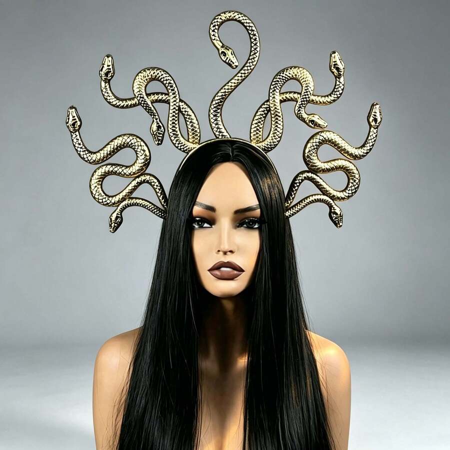 1pc Fashionable Personalized Realistic Snake Headband, Exquisite Role Play Prop, Snake Woman Headpiece - Multicolor - View 1