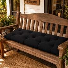 100x45 Cm Soft Fiber-Filled Bench Cushion, Single Seat Cushion (Bottom Part Only), Made In Turkey. - Black - View 4
