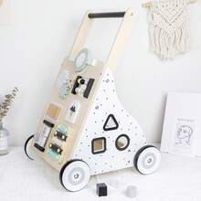 Multifunctional Wooden Baby Walker: Promotes Motor Skills And Fun Interaction - Khaki - View 4
