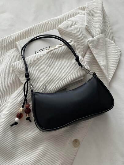 New Fashion Solid Color Handheld Shoulder Bag, Suitable For Parties, Gatherings, Outings, Vacations, Shopping And Daily Use, Can Store Coins, Phones, Also Can Be Used As Work Bag For White-Collar, College Students And Office Workers, Elegant Designer Bag For Women