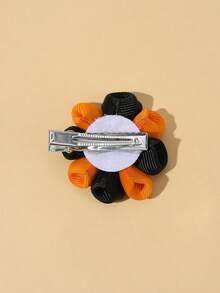 2pcs Halloween Ghost Pumpkin Hair Clips Grosgrain Ribbon Flower Decor Alligator Clips Cute Party Daily Hair Barrettes Kids Hair Accessories - Multicolor - View 8