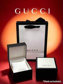 GUCCI Watch Gift Box With Gift Bag, Original Brand Watch Packaging Box, Empty Box Only - Black and White - View 5