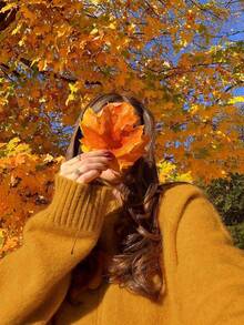 Women's Comfortable Knitted Pullover Sweater, Long Sleeve, Regular Length, Fitted Style, Mustard Yellow, Suitable For Autumn/Winter - Orange - View 4