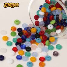 300pcs Random Color Mixing Glass Abacus Beads -Charm Wheel Beads Spacer Beads,Suitable For DIY Bracelet,Necklace And Jewelry Making - Wheel Beads - View 10