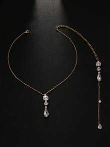 1pc Geometric Pendant Back Chain Body Chain Accessory For Wedding Dress And Evening Gown - Geometric - View 8