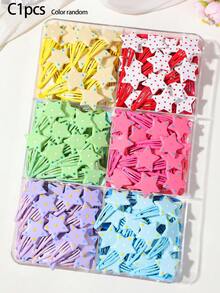 12/6/1pc Girls Multi-Color Bangs Clip BB Hair Clip Five-Pointed Star Hair Accessory Durable Sweet Versatile For Daily Use - Multicolor - View 12