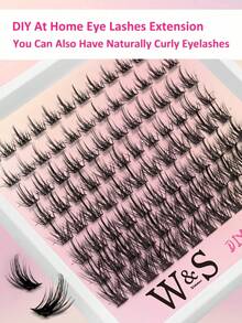 Waloshow 96pcs/Box Cluster False Eyelashes D Curl Soft Single Lash Extensions Eye Enlarging Comfortable DIY Home Convenient Lash Clusters Single False Eyelashes - D - View 7