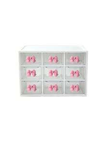 Drawer-Style Mini Cosmetic Organizer, Featuring Various Colored Bows, Transparent Plastic Stackable Storage Boxes, Multiple Designs, And Multiple Compartments. Suitable For Desktops, Offices, And Bedrooms, With A Smooth, Easy-To-Clean Surface. - Multicolor - View 16
