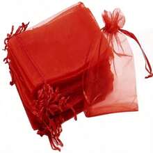 10/50pcs Organza Gift Bags, Jewelry Bags, Small Mesh Drawstring Bags, Wedding Gift Bags, Bracelet Packaging Bags, Transparent Jewelry Small Gift Bags - Multi-color - View 9