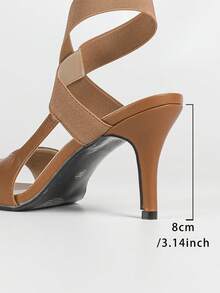 Women's Fashion Daily Wear High Heel Sandals - Coffee Brown - View 5
