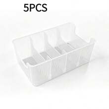 1/2 Transparent Divided Storage Box With Compartments For Organizing Belts, Ties, Storing Face Masks, Skincare Products And More - Transparent - View 10