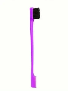 1pc Children's Double-Sided Edge Control Hair Brush, Suitable For Girls, Nylon Bristles, Plastic Bristles, Suitable For All Hair Types, ABS Handle, Makes Hair Smooth And Shiny, Ideal Gift Choice - Multicolor - View 7