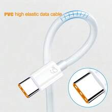 6A USB A 轉 Type C 快充傳輸線 3.3ft/6.6ft 1入 USB C 數據線，相容 Galaxy S24/S23/S22/S21/S20/S10E Note20/10 及其他智慧型手機，USB-C 快充數據線，手機 Type C 充電線 - 白色 - 查看 6
