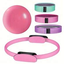 Home Fitness Set, Fabric Hip Resistance Band + Mini Pilates Yoga Ball, For Hip, Leg, Core Muscle Training - A - View 2