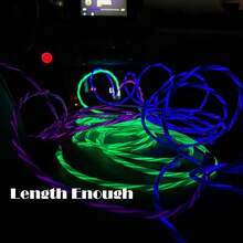 LED Glowing Type C Fast Charging Data Cable, 1m/6.6ft/39.37in USB-A To Type C, Compatible With Huawei, Compatible With Xiaomi, Universal Travel/Home/Office/Car Data Cable - Multicolor - View 3