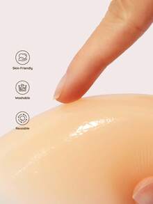 Lignisse Shell Shape Sticky Bra Invisible Push Up Front Closure Strapless Backless Self-Adhesive Seamless Lift Gathering Nipple Cover Women Intimates - Apricot - View 2