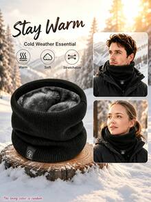 1pc Unisex Warm Fleece Neck Warmer/Face Mask, Stretchable Neck Cover, Soft Warm Winter Face Mask, Suitable For Outdoor Activities, Hiking, Cycling, Travel, Machine Washable, Comfortable And Warm - Multiple Styles - View 10