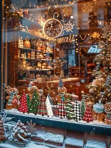 1 Set Christmas Window Stickers - Christmas Tree Pattern, PVC Static Cling - Suitable For Windows, Glass And Mirrors Decoration Stickers; Suitable For Christmas Decoration, Office Holiday Decoration, Home Decor And Store Window Display. - Multicolor - View 9