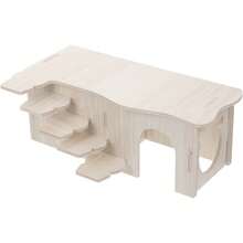 Wooden Hamster Habitat Hamster Hideout Castle Hamster Shelter Hamster Supplies With Multi-Functional Small Climbing Ladder - one-size - View 8