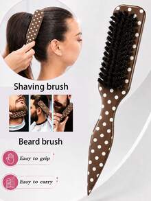 1-4 Peças Conjunto de Escova de Cabelo/Barba Unissex, Escova de Cabelo Suave, Pente de Cauda Pontiaguda, Escova de Borda, Suaviza Cabelos e Frizz, Escova de Cauda de Rato, Adequada para Criar Rabos de Cavalo e Coques Suaves, Ferramenta de Estilização de Cauda Pontiaguda, Adequada para Estilizar Cabelos Soltos e Aplicar Cera de Costeletas, Uso no Banheiro, Massagem no Couro Cabeludo, Volta às Aulas, Viagem, Vida Diária, Também um Ótimo Presente para Amigos e Família - Multicolorido - Visão 4