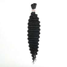 110g 2 Bundles/Pack Human Braiding Hair For Boho Braids Human Curly Boho Hair For Braiding Knotless Deep Wave Bulk Bohemian Natural Black Color - Natural Black - View 8