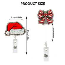 1pc Christmas Fun Retractable Badge Reel ID Holder, Suitable For Hospitals, Schools, ID Card Holders, Christmas Party Gift - Multicolor - View 2