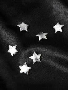 6pcs Star Shaped Hair Clips, Gold Metal Textured Bead Hair Clamps, Hair Accessories For Summer, Beach, Hair Styling, Head Accessories - Silver - View 12