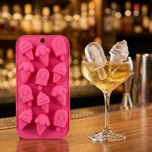 1pc 12-Cavity Ice Cream Stick Silicone Mold - Reusable And Easy Release, Suitable For Ice Cubes, Chocolate, Candy, Baking, Handmade Soap, Resin Casting | Kitchen DIY Baking Tool - Multicolor - View 3